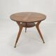 Italian wooden coffee table with brass feet 1960's
