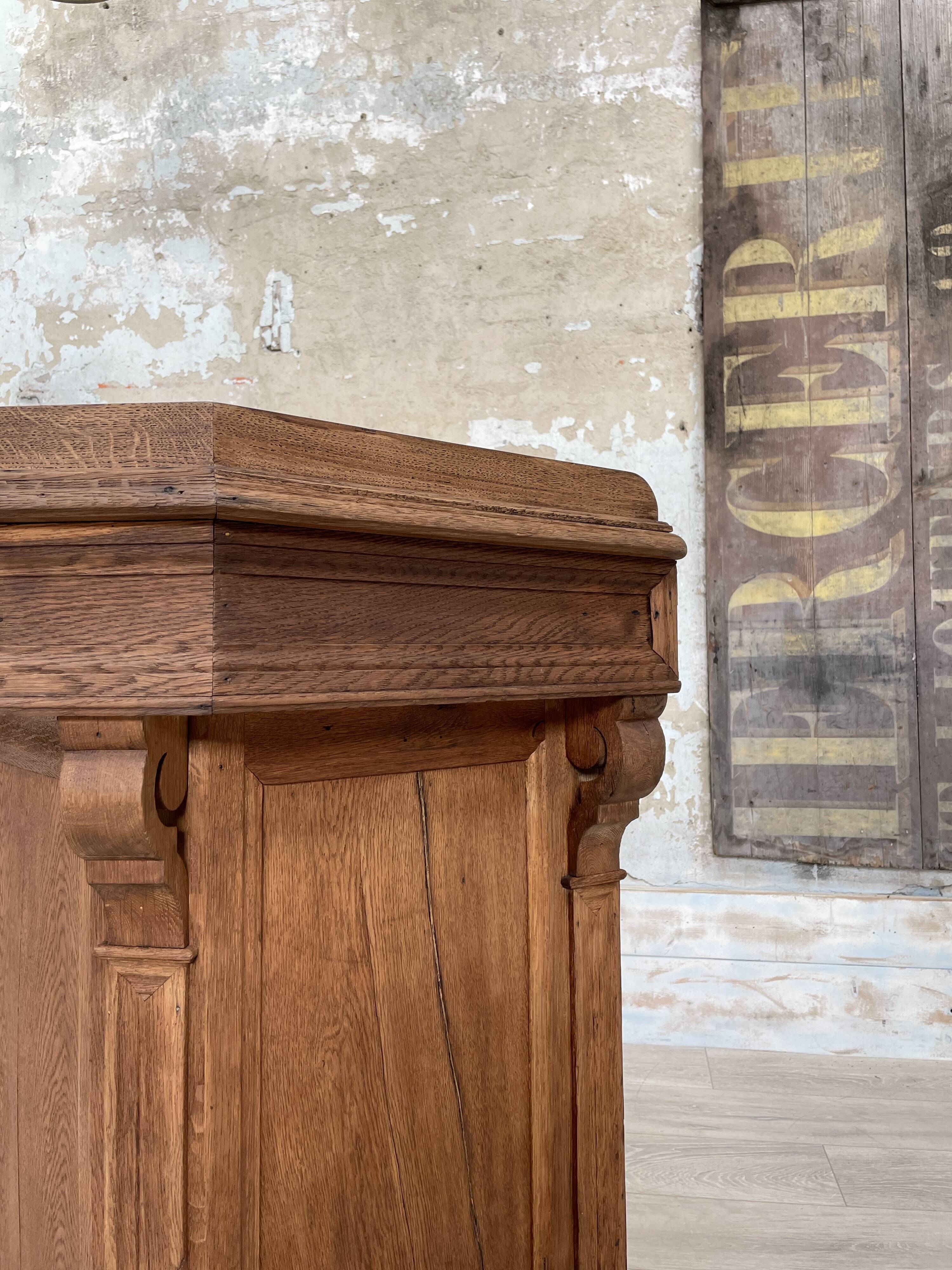 Solid oak box countertop, circa 1900.