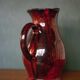 Terracotta pitcher glazed in oxblood red and black, terracotta vase, vintage pitcher, kitchen