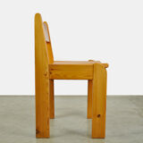 Brutalist pine dining chairs by Ate van Apeldoorn for Houtwerk Hattem, Netherlands 1970s