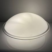 Vintage opal glass ceiling light Saturne Leucos 1970 Italy Diameter 39