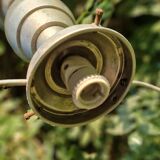 Art Deco aluminum and opaline up and down suspension