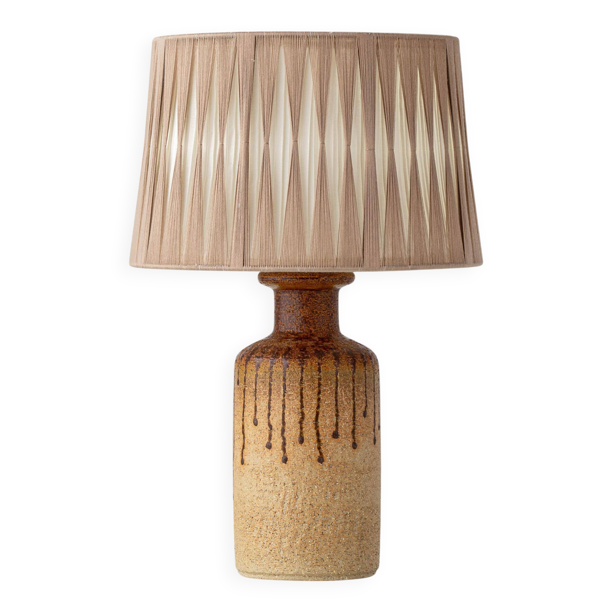 Søholm stoneware table lamp, organic contemporary, Denmark, 1960s, with new shade.
