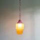 Art Deco Skyscraper type pendant lamp in amber glass, 1920s-30s