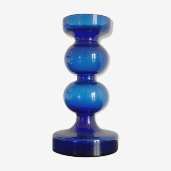 Blue vase in vintage glass 1970