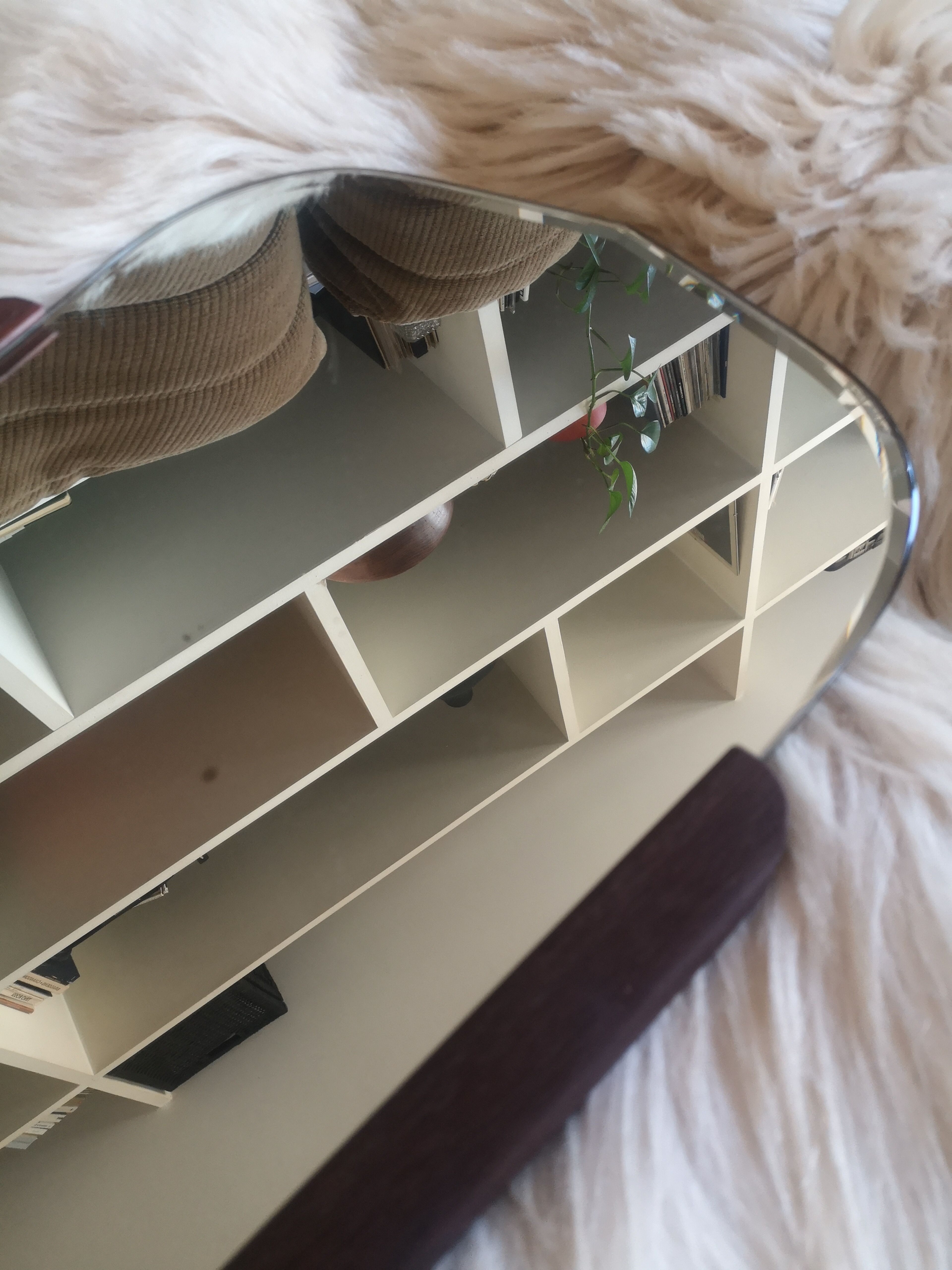 Scandinavian free-form teak mirror, 1960/1970