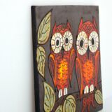 Wall decoration Owls in ceramic relief from the 60s / 70s
