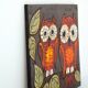 Wall decoration Owls in ceramic relief from the 60s / 70s