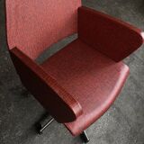Vintage adjustable office chair – red faux leather, 1960-70s