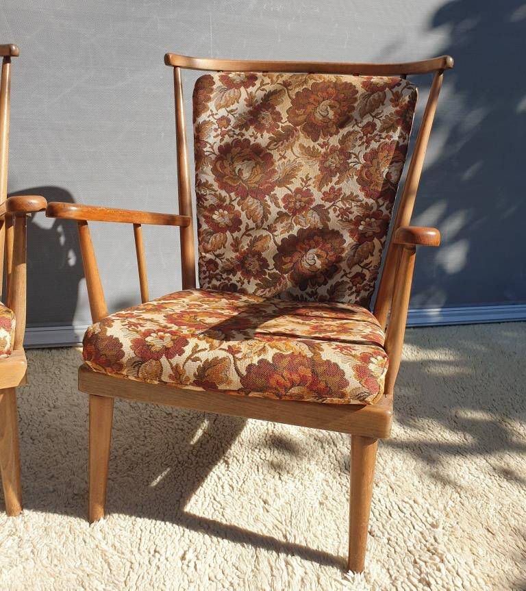Paire fauteuils éventail esprit scandinave Baumann
