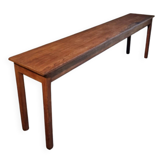 Vintage oak work table / hospital workshop side table, France, 1950s