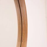 Miroir rond vintage en pin massif des années 1960, Hollande