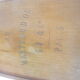 Wooden storage box marked "with a golden hammer"