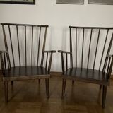 Pair of Baumann armchairs with cushions