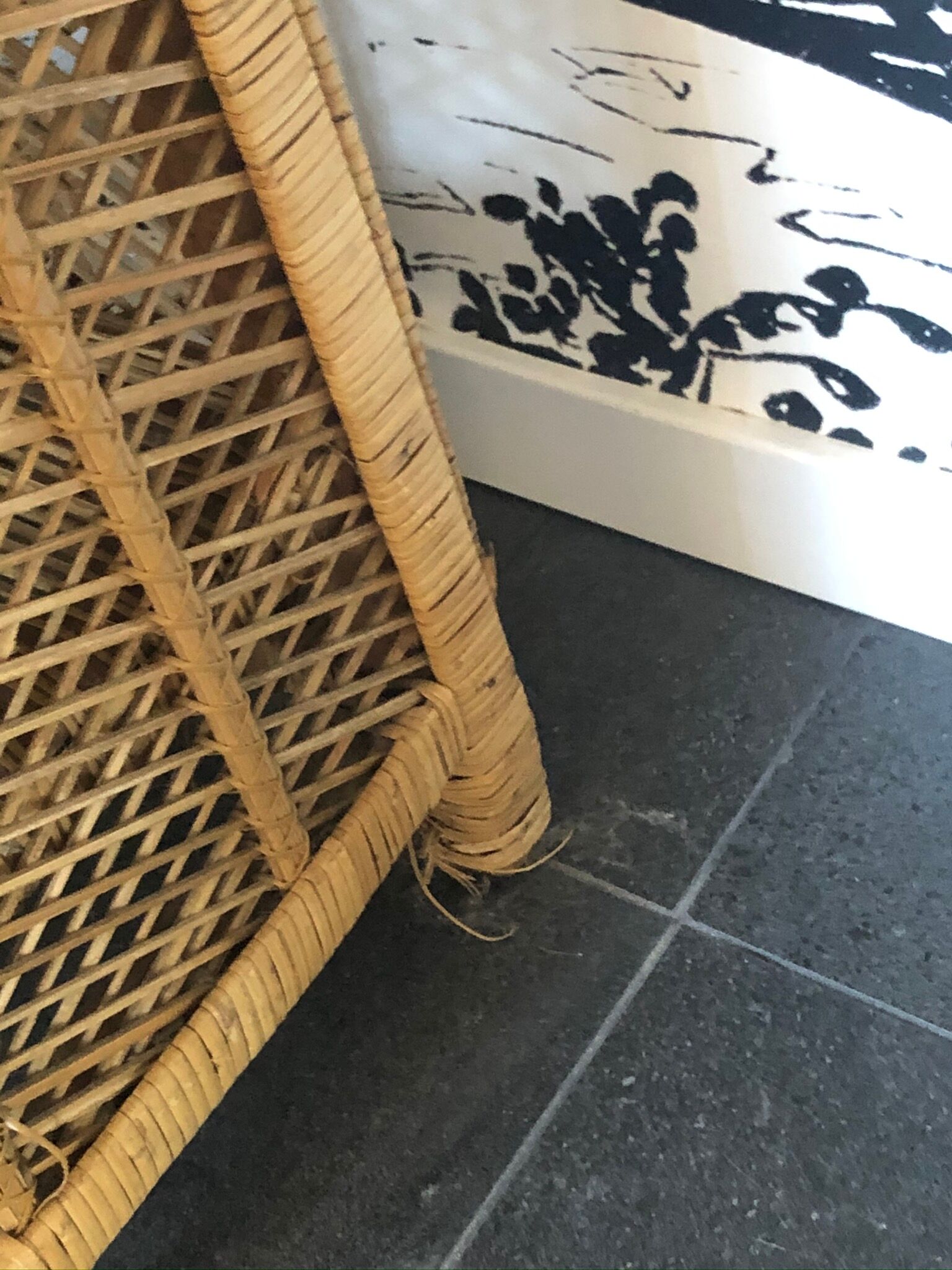 Étagère en rotin vintage