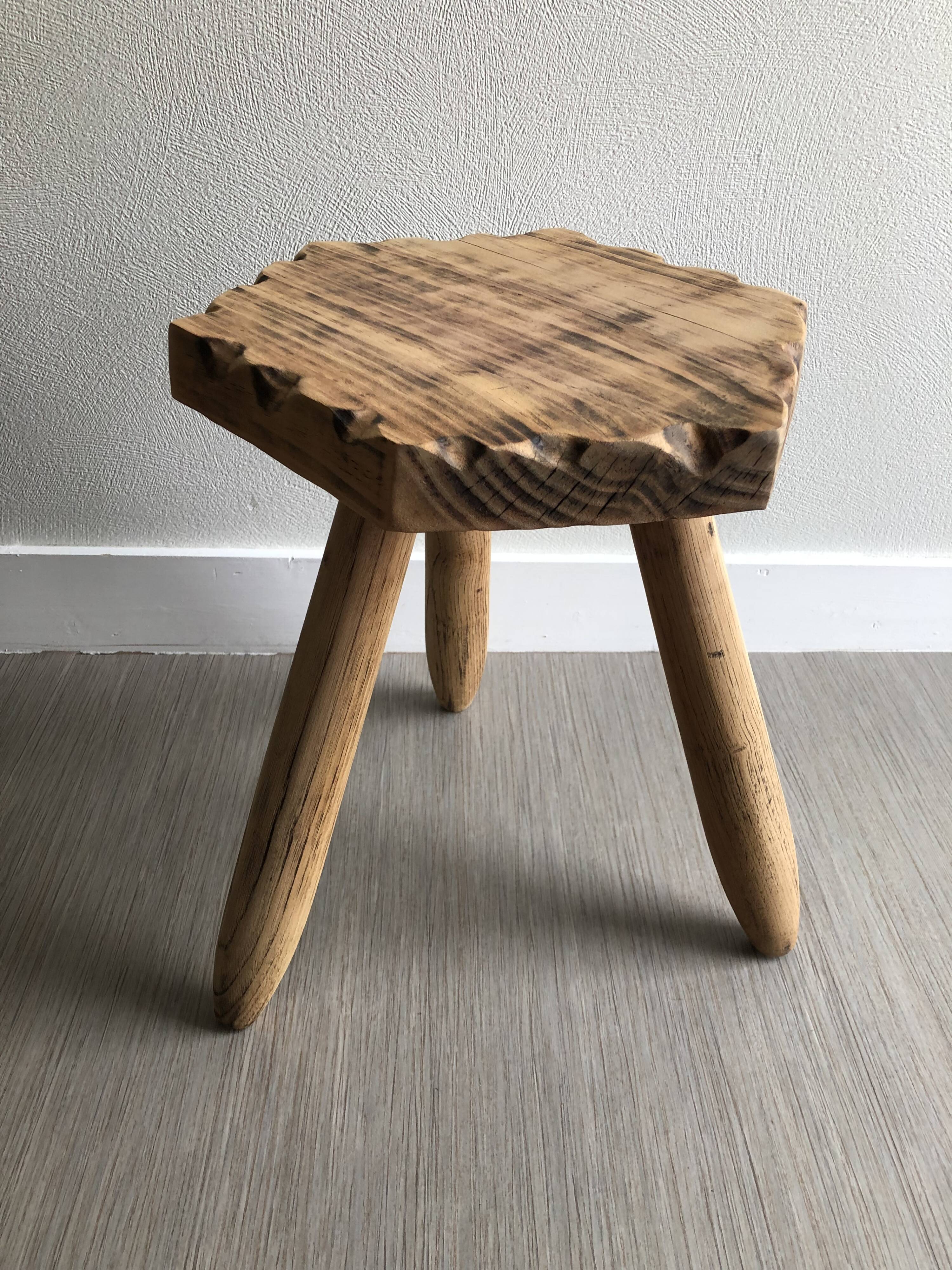 Wooden tripod bottom stool