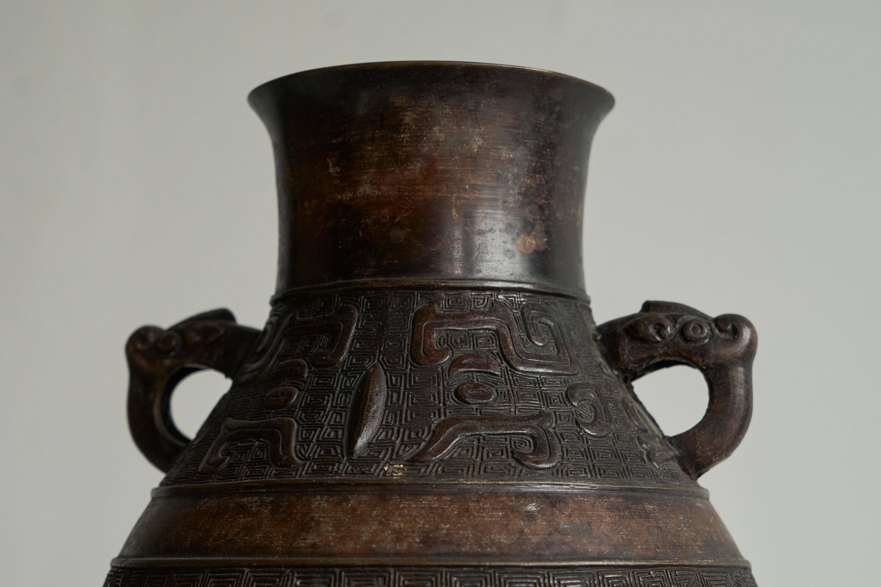 Japanese bronze vase from the early 20th century.