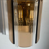 Pair of Italian smoked glass wall lights 1970