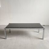 Vintage 1970s Modernist Coffee Table, Chrome and Granite