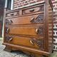 Art Deco chest of drawers, marble top, solid oak, dressing table