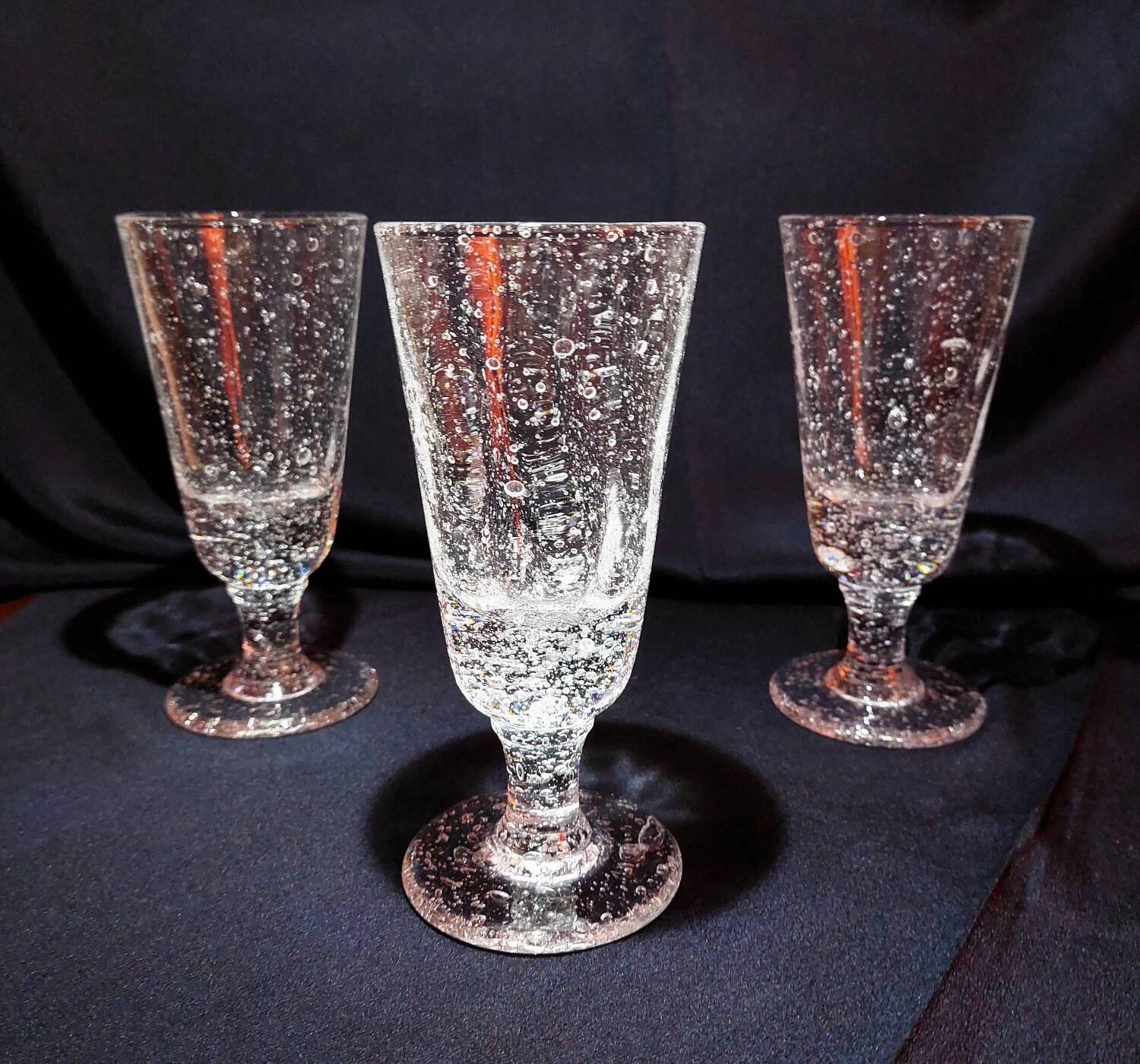 Set of 3 vintage bubble glasses