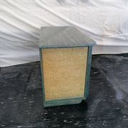 Maugrion chest of drawers in green and blue rattan