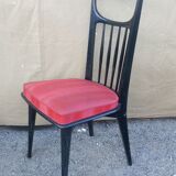 6 black lacquered chairs from the 1950