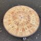 Vintage Roger Capron coffee table, ceramic and herbarium design, 105cm