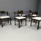 Vintage brutalist dining chairs, set of 6 - 1970s