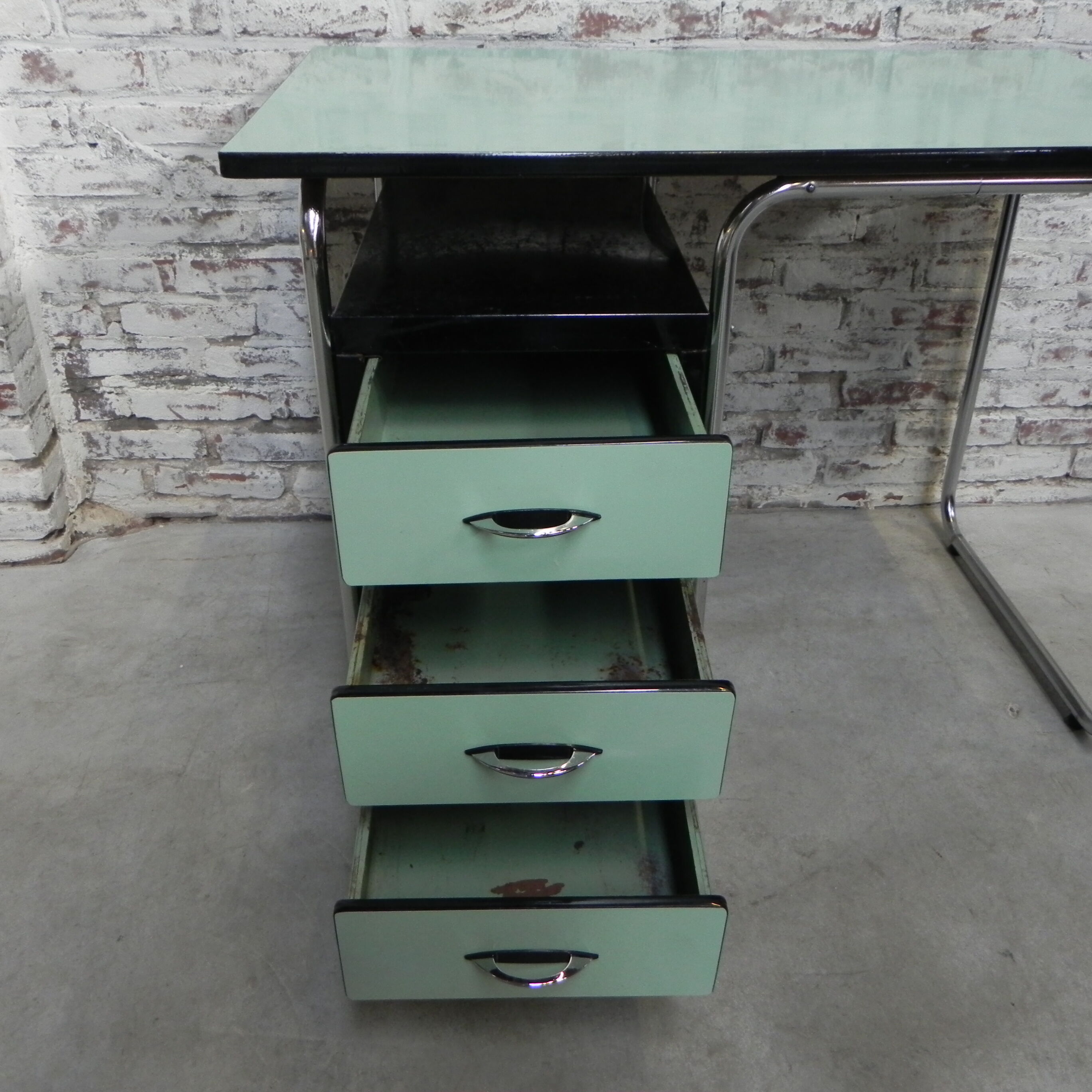 Vintage desk with formica top, Torck