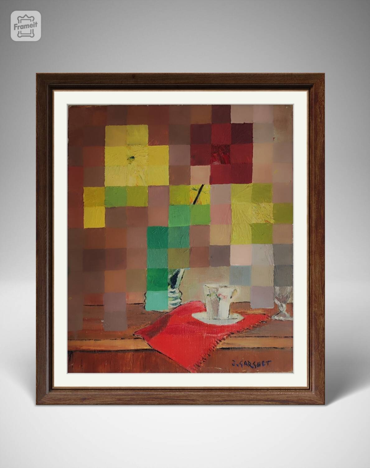 Old abstract pixel painting