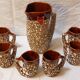 Vintage Vallauris orangeade service with 6 brutalist ceramic glasses.