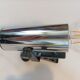 Pair of Targetti clamp spotlights in chrome metal 1970