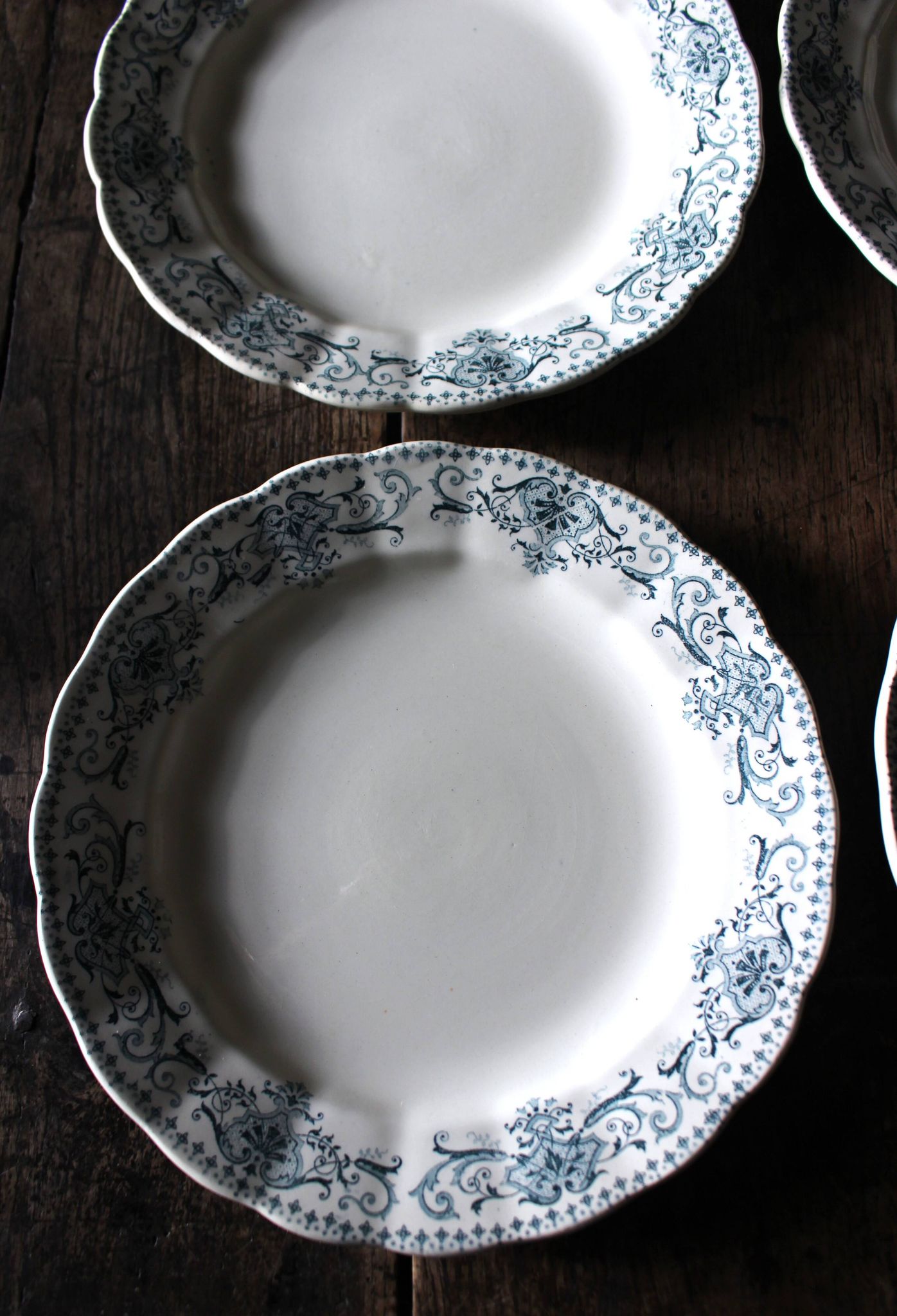 8 assiettes plates en Terre de Fer bleue Verdun HBC