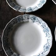 8 assiettes plates en Terre de Fer bleue Verdun HBC