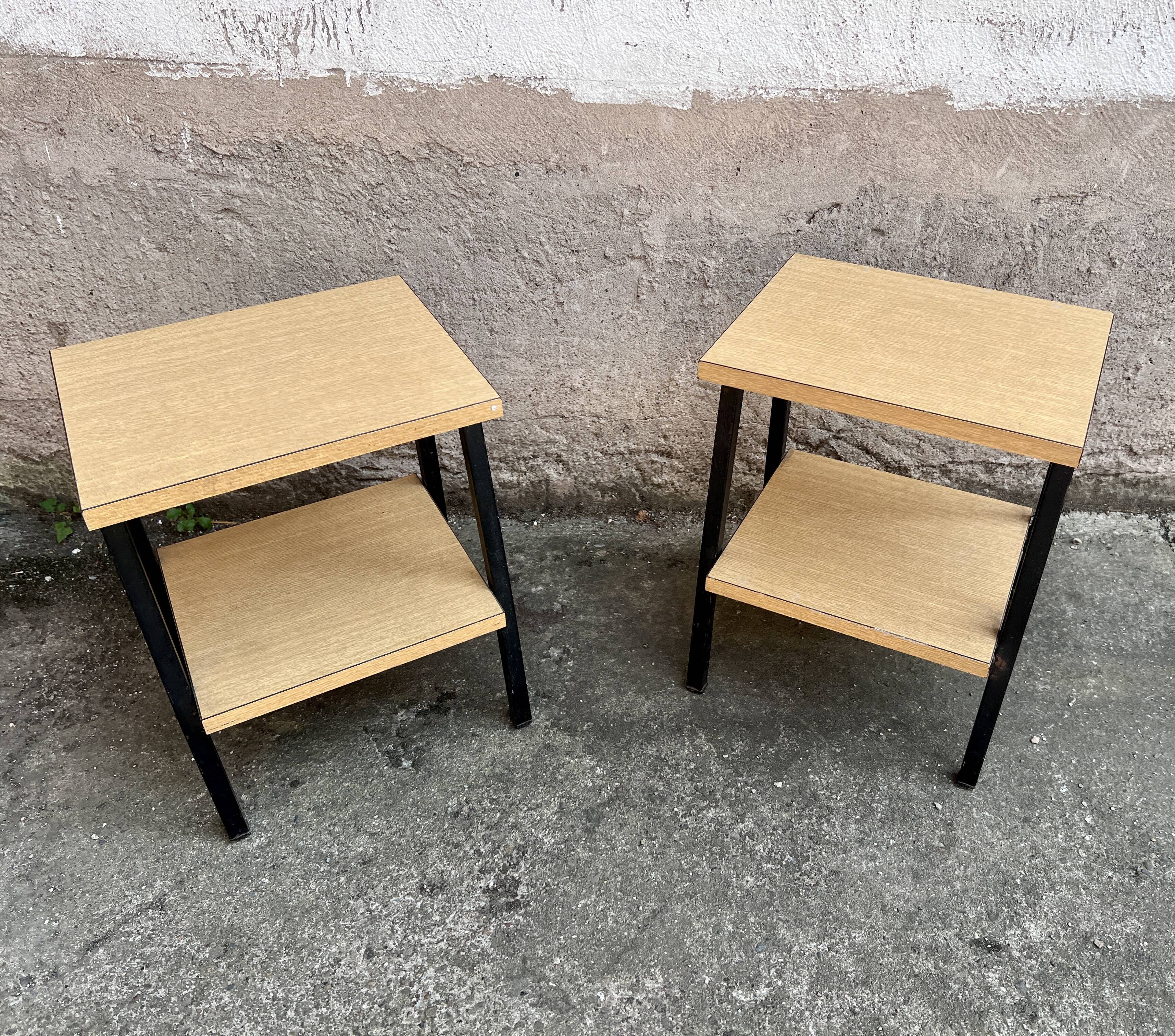 Pair bedside table bedside end of old vintage sofa 1950 legrand design