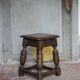 Antique wooden stool in Elizabethan English style, occasional stool