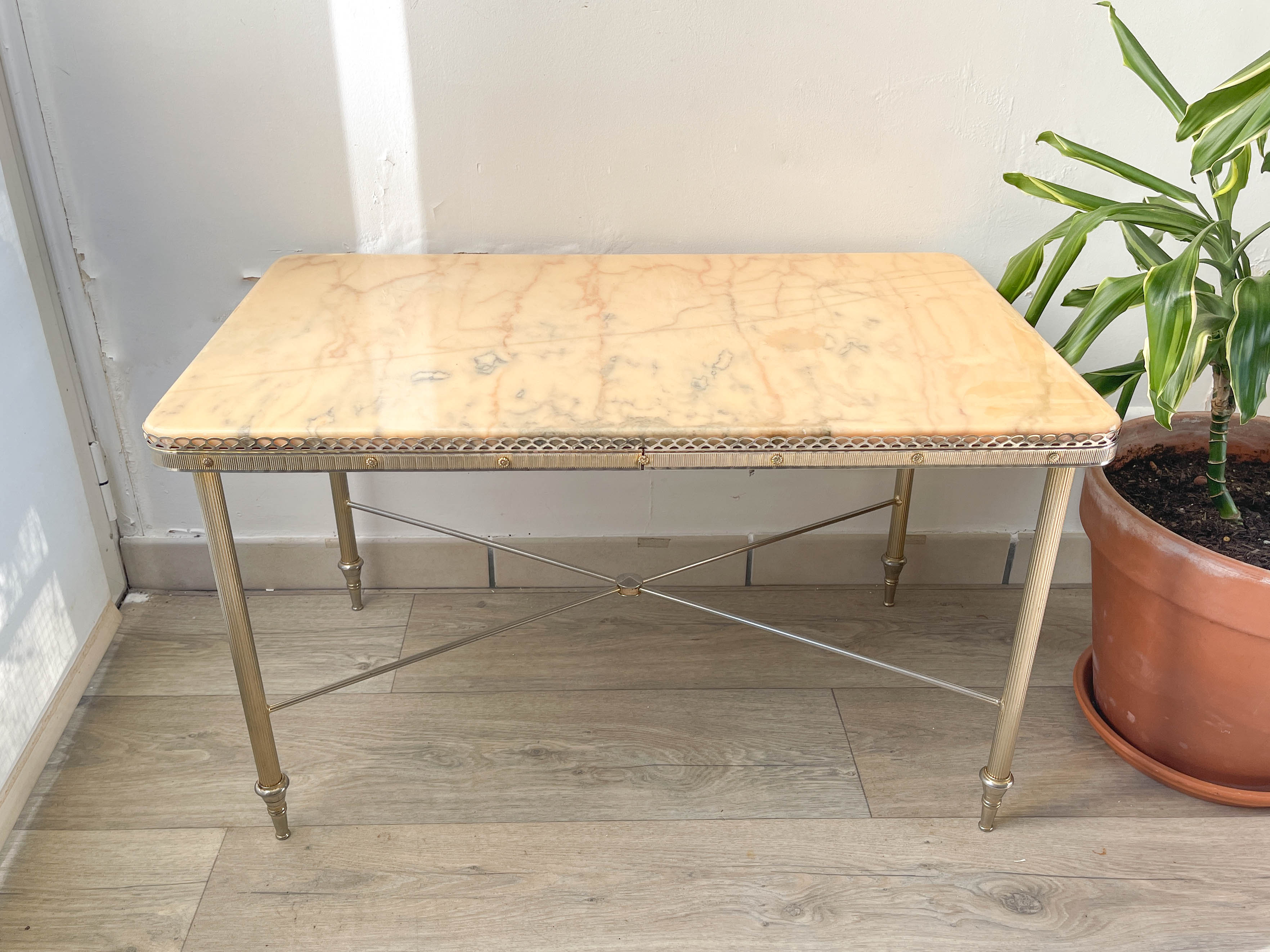 Marble and bronze coffee table Neoclassical style