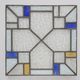 Art Deco Leaded Glass Panel with Geometric Cross Motif, Belgium, Circa 1920