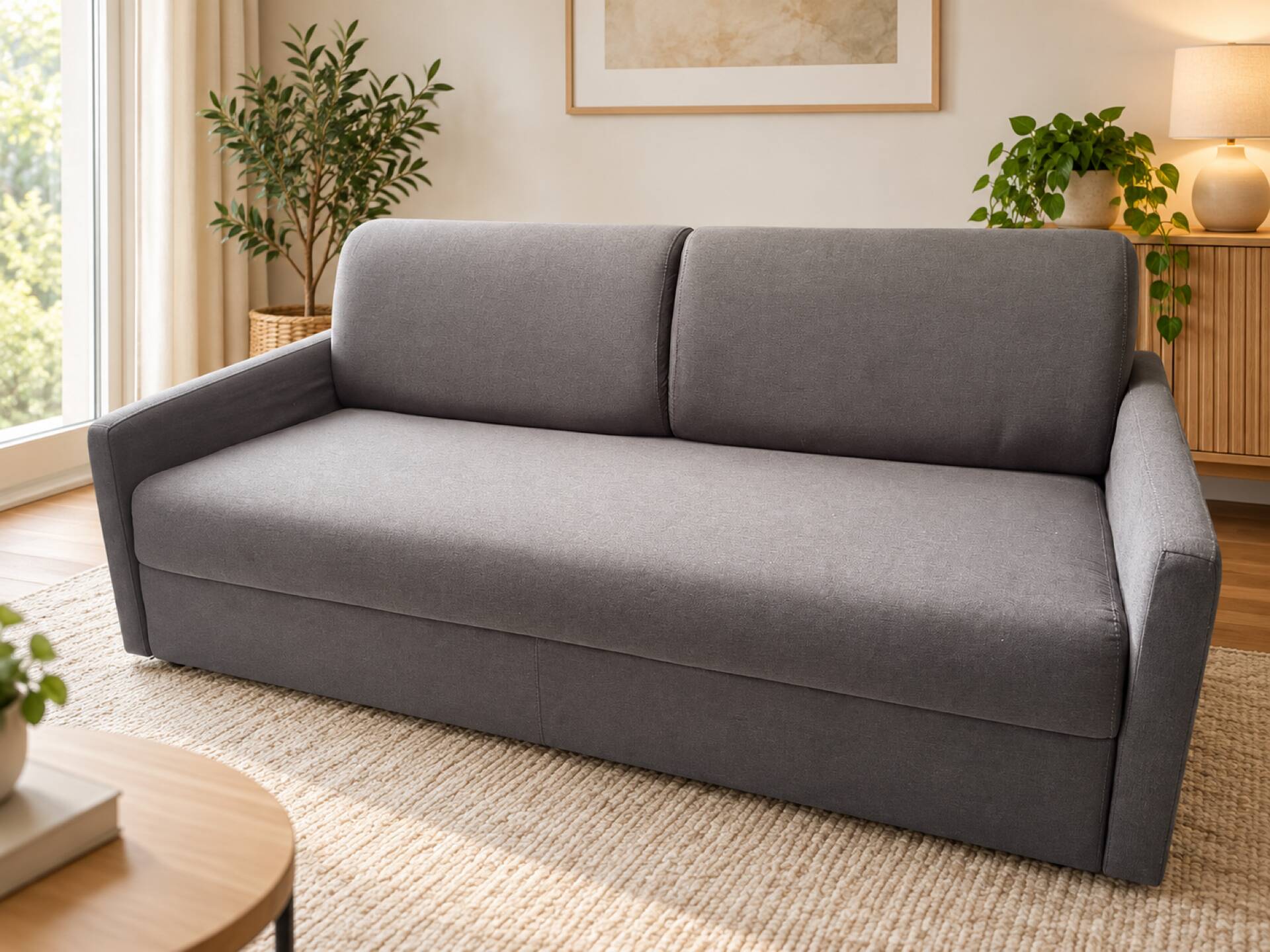 Habitat 3-seater convertible sofa – grey – very good condition