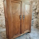French Art Deco Wardrobe – 1930s – Solid Beech Storage