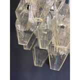 A pair of champagne "poliedro" murano glass chandelier