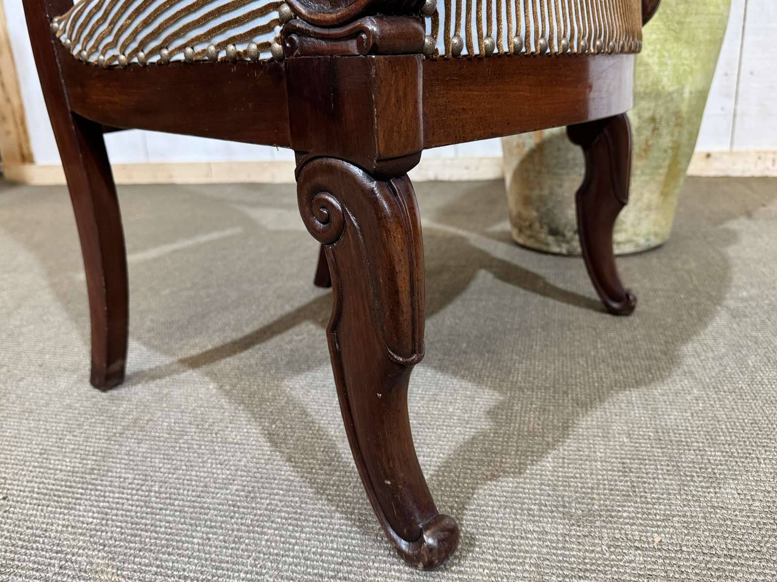 19th Century Restoration Armchair in Mahogany