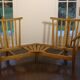 Fan bench by Guillerme and Chambron reupholstered