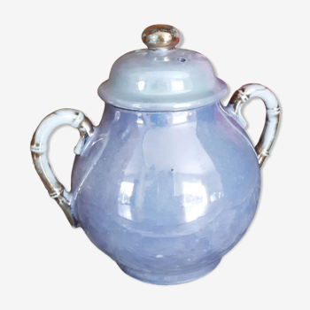 Sweet in fine Japanese porcelain, vintage, iridescent blue