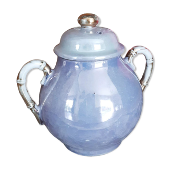 Sweet in fine Japanese porcelain, vintage, iridescent blue