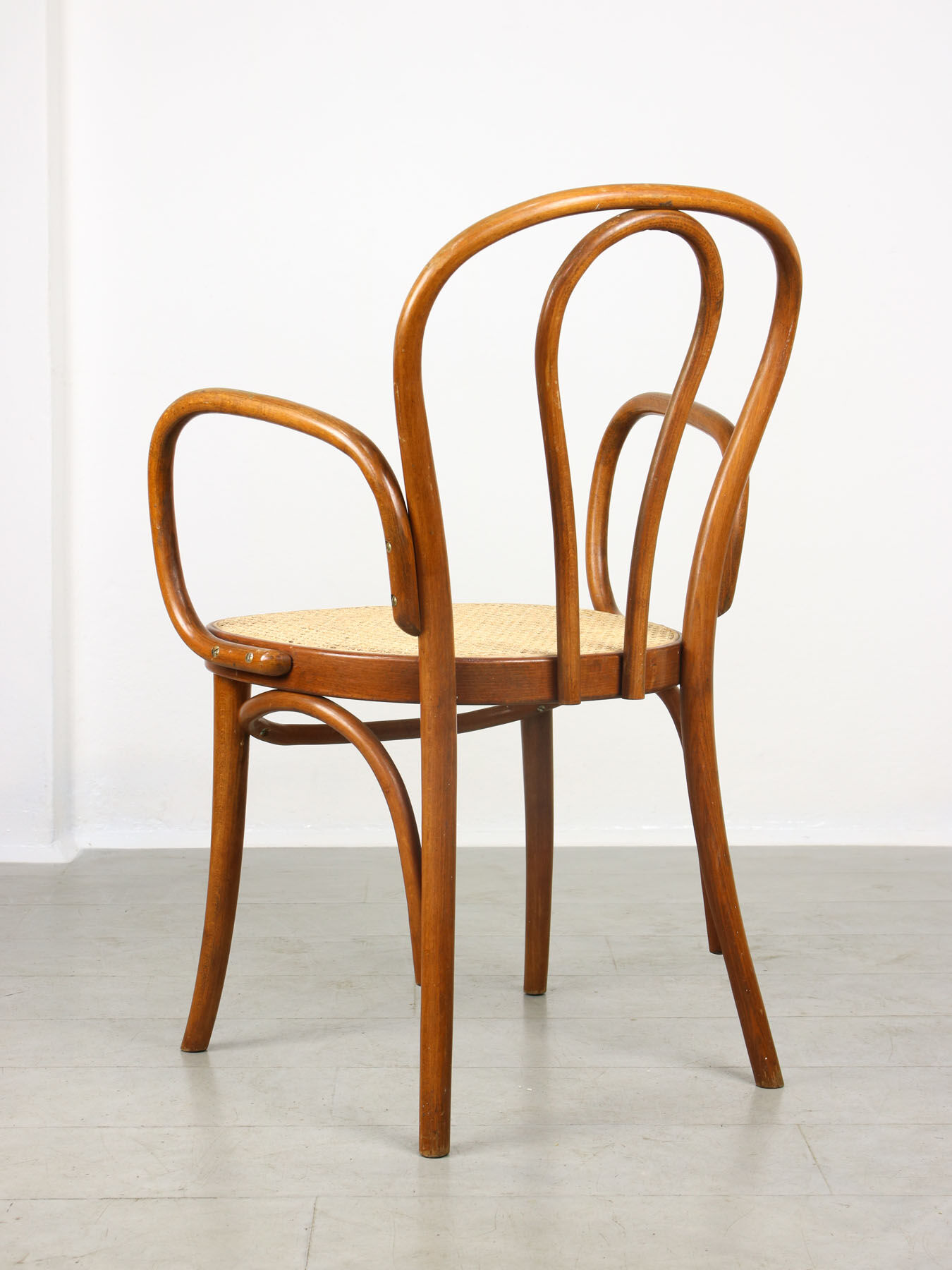 Vintage Bentwood Wide Seat and Arms Bistro Chair