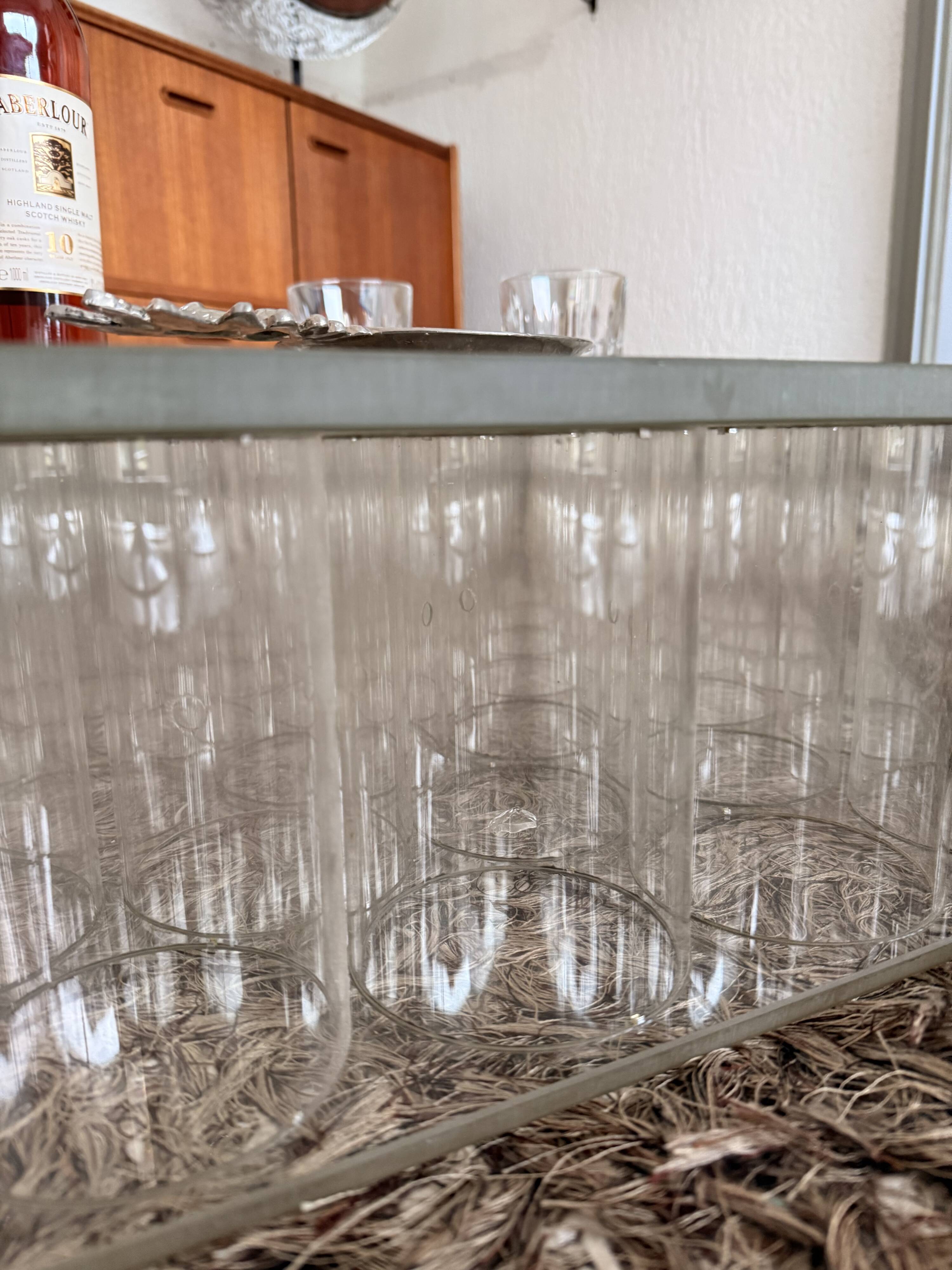 Decorative glass element or coffee table