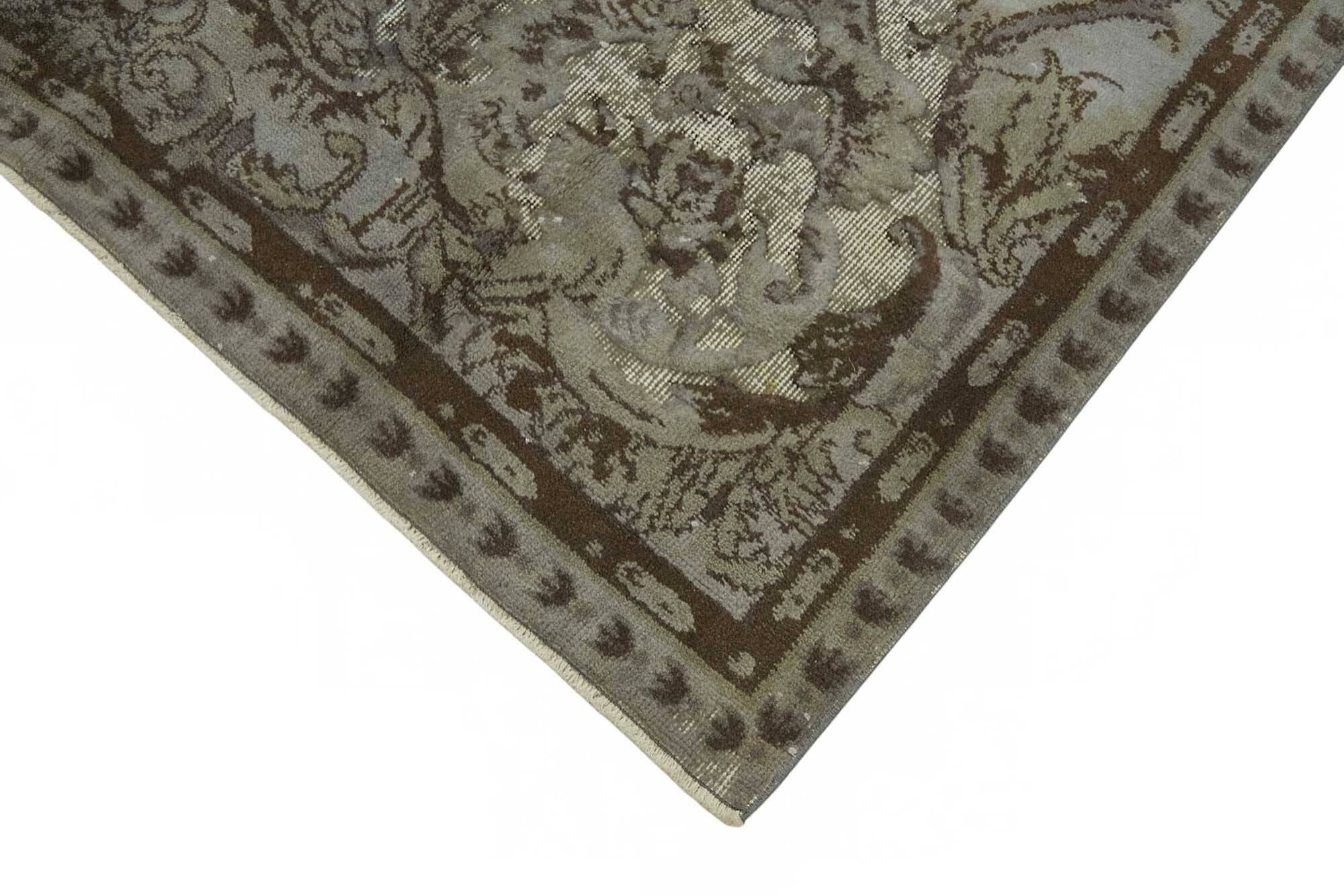 Overdyed Wool Vintage Handmade Carved Rug 168 cm x 287 cm