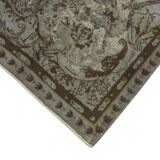 Overdyed Wool Vintage Handmade Carved Rug 168 cm x 287 cm